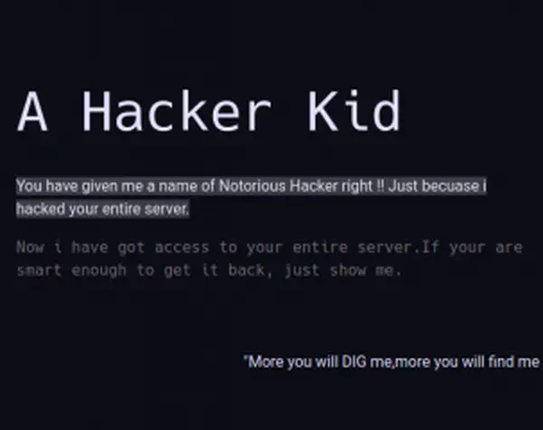 Hacker Kid Walkthrough - Vulnhub