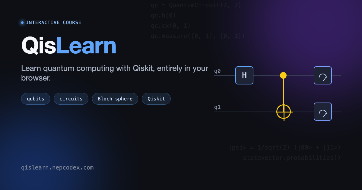 QisLearn: An Interactive, Browser-Based Qiskit Course
